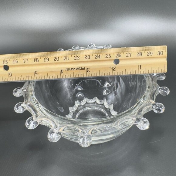 Heisey Lariat Clear Glass Dish Bowl Manganese 365nm Green UV Glow Glass AS IS - Picture 6 of 14